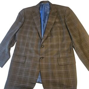 Royal Classic Blazer Mens 44 Plaid Wool Blend Two Button Sport Coat‎ Jacket USA